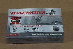 lot 202 image: 5 Winchester Super X 12 Gauge 2-34 1 Oz Rifled Slug Hollow Point Shotshells