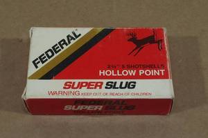 lot 204 image: 5 Federal 12 Gauge 2-34 1 Oz Super Slug Hollow Point Shotshells