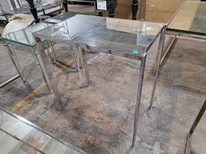 GlassMetal Mirror Table