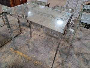 GlassMetal Mirror Table