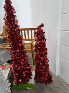 3 and 4 Tinsel Christmas Tree Set