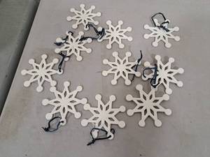 Lot of (10) 4 Ceramic Snowflake Christmas Tree Ornaments