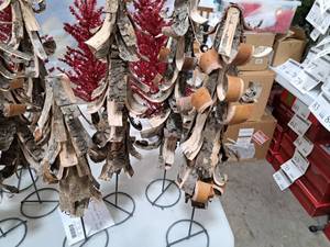 Lot of (4) 21 Bark Christmas Tree Table Dcor