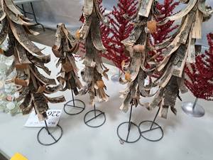 Lot of (5) 21 Bark Christmas Tree Table Dcor