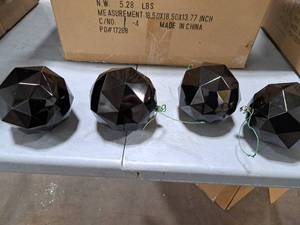 Lot of (4) 4.75 Geometric Ball Ornaments