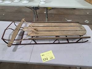 Vintage 45 WoodMetal Snow Sled