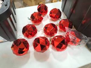 Lot of (10) 4-12 Geometric Ball Ornaments