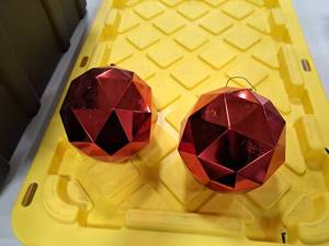 Lot of (2) 6 Geometric Ball Ornaments