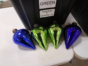 Lot of (10) 8 Glass Tear Drop Bulb Ornaments