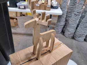 Lot of (12) 10 Wooden Reindeer Dcor (unassembled)