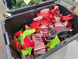 Lot of (1 Bin) Ribbon Dcor