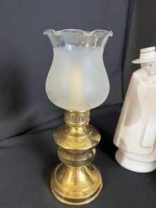 Vintage Brass Candlestick Holders with Sconces and Moonstone Decor