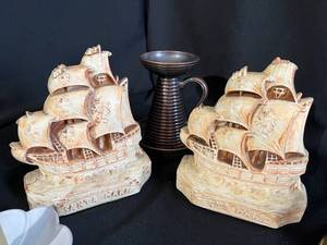 Old World Styled Bookends and Candlestick Holders