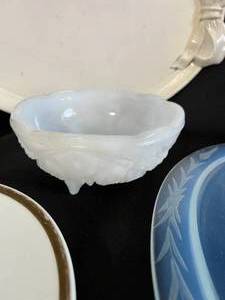 3 White Platters and Milk Glass Serving Bowl Lot