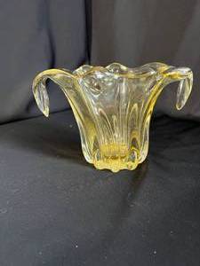 Art Glass Vase with a Hint of Yellow