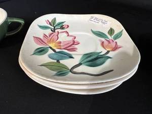 Red Wing Hand-Painted Blossom Tea Cup and Saucer Set
