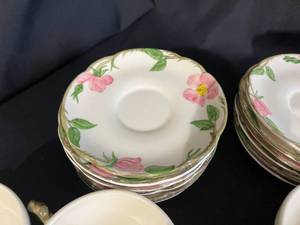 Franciscan Desert Rose Tea Set with Rose and Leaf Pattern