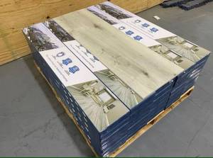 lot 37 image: NORDIC COLLECTION- 65 Boxes of 100% Waterproof SPC Flooring- Glacier Grey (1,864.2 square feet)
