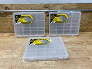 lot 87 image: PLANO Lot of 3- Portable Organizers 24-Fixed Compartments, Premium Small Parts Organization
