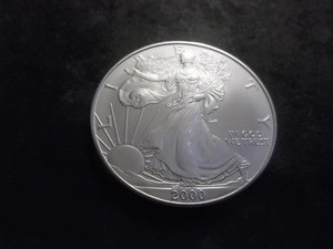 2000 Silver Eagle Dollar 1 Oz. 99.9 Fine Silver MS From UNC Roll