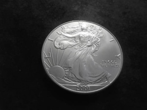 2001 Silver Eagle Dollar 1 Oz. 99.9 Fine Silver MS From UNC Roll