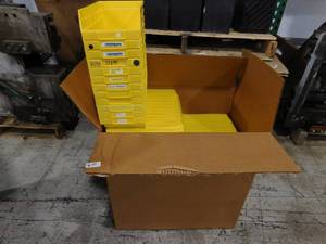 Box of Plastic Storage Bins - 6 x 11 x 4 (h)