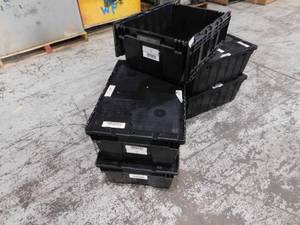 5 - Black Storage Bins - 21 x 15.5 x 9 (h)