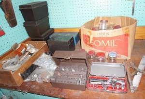 lot 49 image: Garage Container Lot, Sockets, Tools Etc.