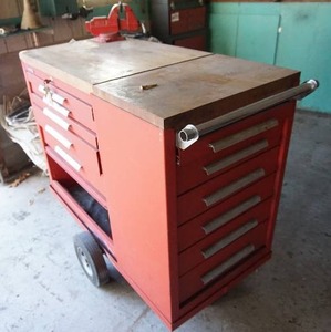lot 57 image: Garage LotHuge Steel Tool Chest on WheelsContents Included
