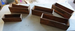 lot 60 image: Five Vintage Wooden Cheese Boxes