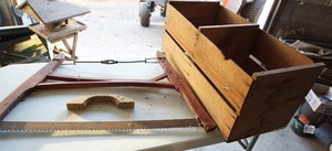 lot 70 image: Antique BuckSaw and Wooden CrateBox