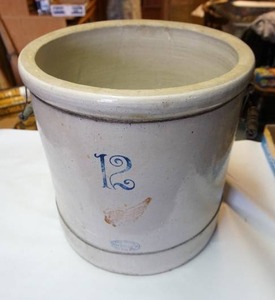 lot 106 image: Redwing 12 Gallon Crock, BIG Wing w Bale HandlesAs Is, please reference photos for condition