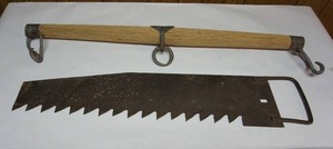lot 159 image: Antique Evener and Steel Handled Saw