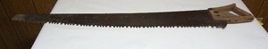 lot 238 image: Antique saw with wood handle