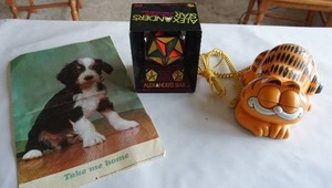 lot 277 image: Vintage Garfield Phone, Alexanders Star Rubiks Cube etc.