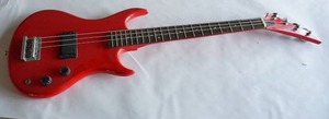 lot 280 image: Memphis  Matsumoku MIJ Gremlin Short Scale Bass (1980s, Hot Rod Red)