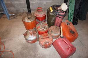 lot 381 image: Large lot of gas cans