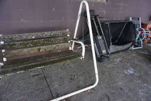 lot 399 image: Lawn swing, Lawn Sweeper, Hose And Hose Reel