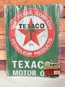 Brand New Corrugated Metal Texaco Sign 11X16 Inch