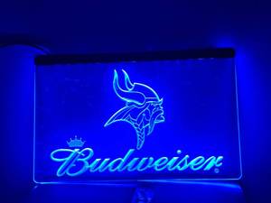 Minnesota Vikings Budweiser Lighted Sign 8X12 Inch