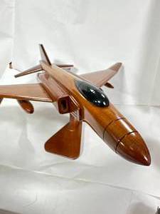 Custom Made Mahogany Fighter Jet 16 Inch Long (very expensive)