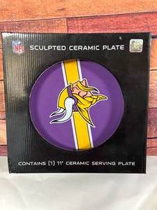 New Minnesota Vikings Sculpted Ceramic Plate 11 Inch