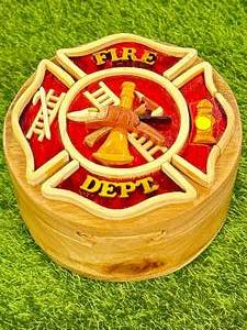 Custom Made Mahogany Fire Department Lock Box