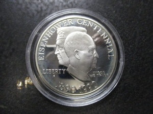 1990-P Eisenhower 100th Birthday 1 oz Silver Commemorative