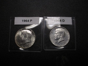 1964-P and 1964-D Kennedy Silver Half Dollars