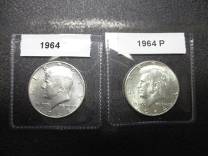 1964-P and 1964-D Kennedy Silver Half Dollars