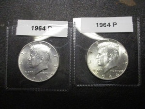 1964-P and 1964-D Kennedy Silver Half Dollars