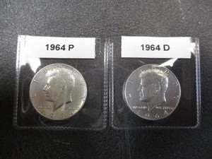 1964-P and 1964-D Kennedy Silver Half Dollars