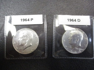 1964-P and 1964-D Kennedy Silver Half Dollars