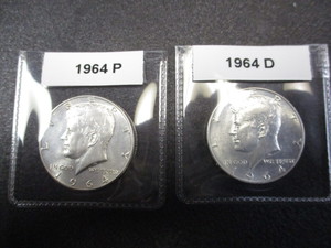 1964-P and 1964-D Kennedy Silver Half Dollars